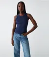 MICHAEL STARS GINA RIBBED CROP TANK
