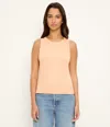 Michael Stars Gina Ribbed Crop Tank In Orange
