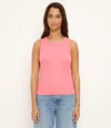 Michael Stars Gina Ribbed Crop Tank In Pink