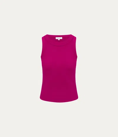 Michael Stars Gina Ribbed Crop Tank In Pink
