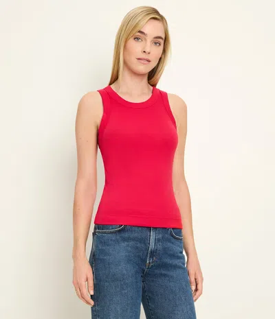 Michael Stars Gina Ribbed Crop Tank In Red
