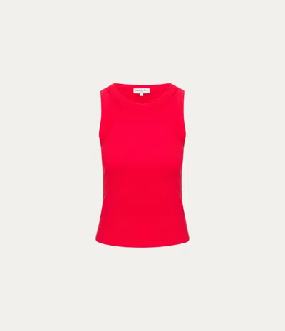 Michael Stars Gina Ribbed Crop Tank In Red