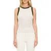 Michael Stars Gina Stripe Rib Tank In Neutral