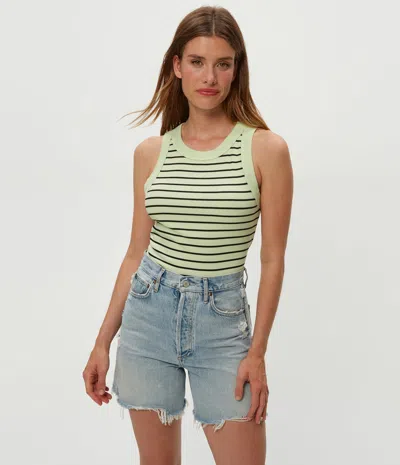 Michael Stars Gina Striped Ribbed Crop Tank