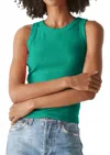 Michael Stars Gina Wide Binding Crop Tank In Kelly Green In Green