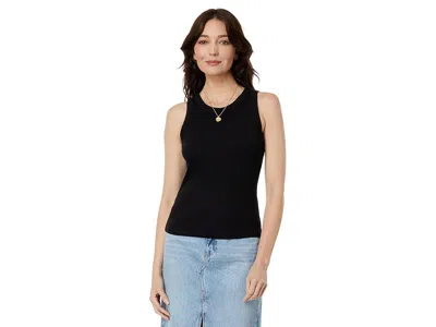 Michael Stars Gina Wide Binding Crop Tank Top In Black