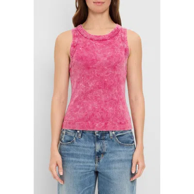 Michael Stars Gina Wide Binding Cropped Tank In Pink