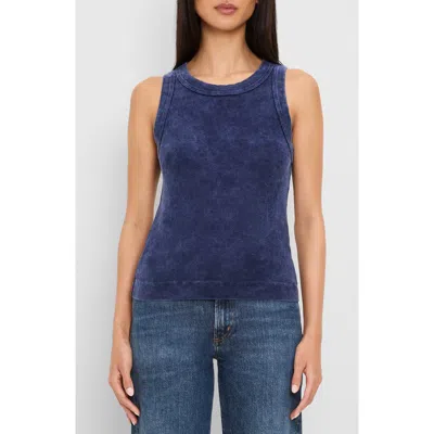 Michael Stars Gina Wide Binding Cropped Tank In Blue