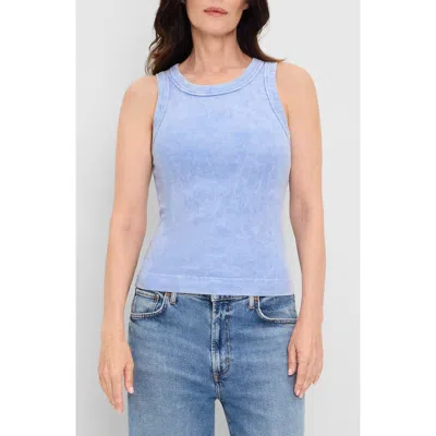 Michael Stars Gina Wide Binding Cropped Tank In Blue