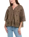 Michael Stars Gloria Flutter Top In Green