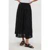 Michael Stars Grace Embroidered Eyelet Cotton Midi Skirt In Black