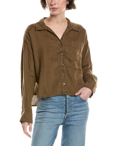 Michael Stars Gracie Crop Button-down Linen Shirt