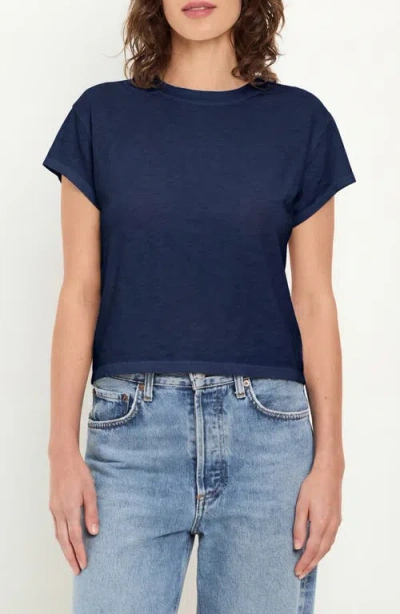 Michael Stars Grayson Chopped Crewneck T-shirt In Blue