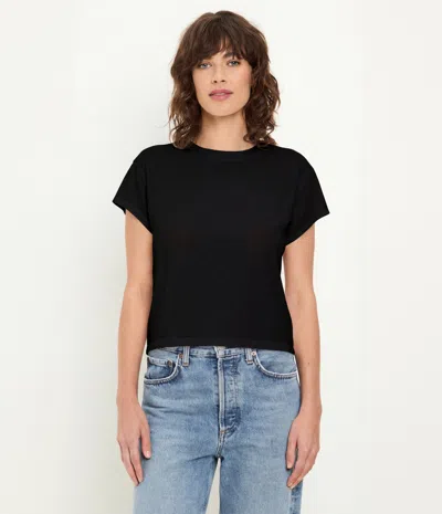 Michael Stars Grayson Cropped Tee In Black