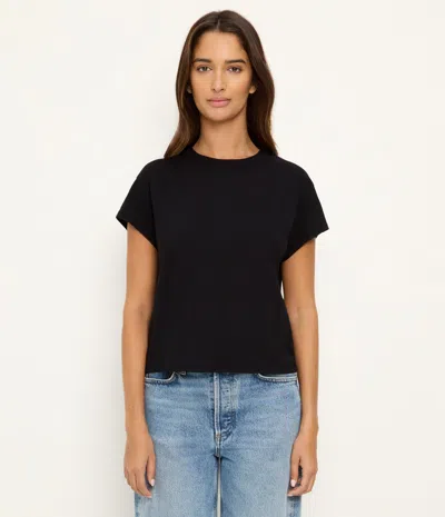 Michael Stars Grayson Cropped Tee In Black