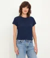 Michael Stars Grayson Cropped Tee In Blue
