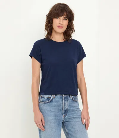 Michael Stars Grayson Cropped Tee In Blue