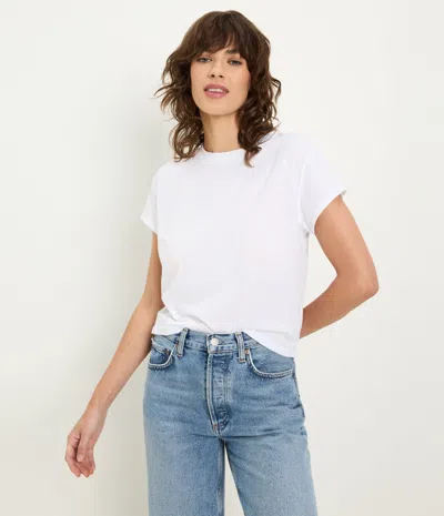 Michael Stars Grayson Cropped Crew Neck In White