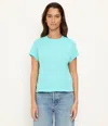 Michael Stars Grayson Chopped Crewneck T-shirt In Blue
