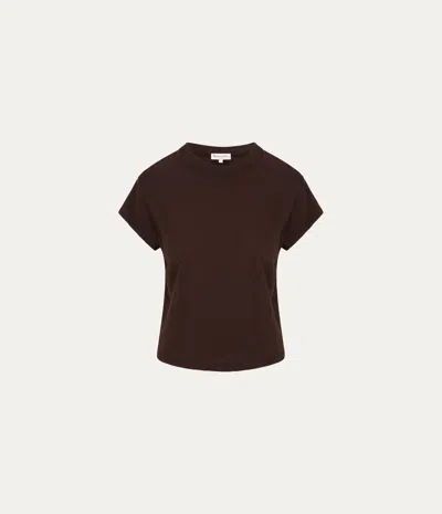 Michael Stars Grayson Cropped Tee In Brown
