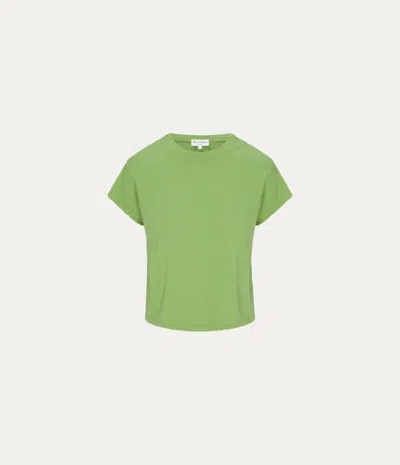 Michael Stars Grayson Cropped Tee In Green