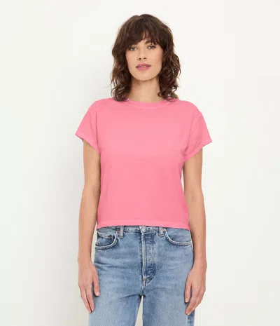 Michael Stars Grayson Cropped Tee In Pink