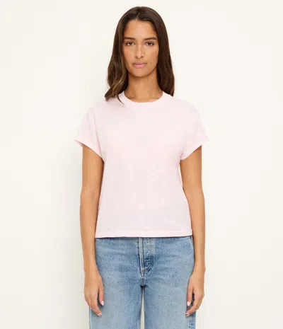 Michael Stars Grayson Chopped Crewneck T-shirt In Pink