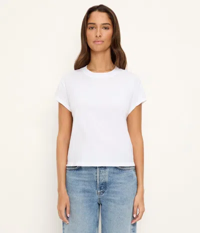 Michael Stars Grayson Cropped Tee In White