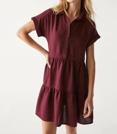 Michael Stars Greta Tiered Dress In Plum In Pink