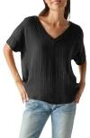 Michael Stars Draya Gauze V-neck Top In Black