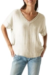 Michael Stars Draya Gauze V-neck Top In Cement