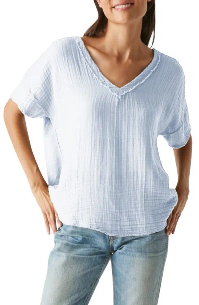 Michael Stars Gretna V-neck Gauze Top In Water