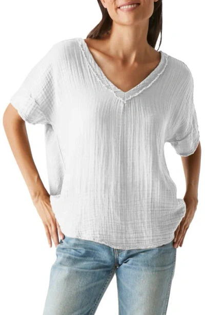 MICHAEL STARS GRETNA V-NECK GAUZE TOP