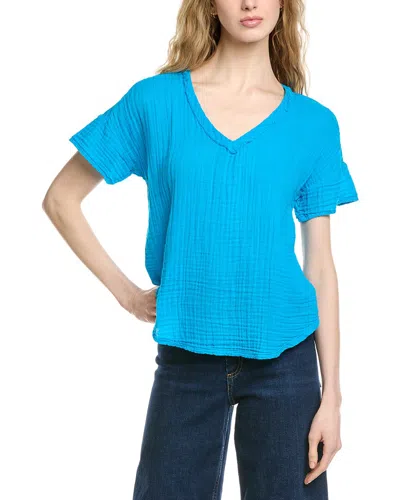Michael Stars Gretna V-neck Relaxed T-shirt In Blue