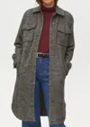 Michael Stars Gwen Longline Shirt Jacket In Charcoal Grey In Grey