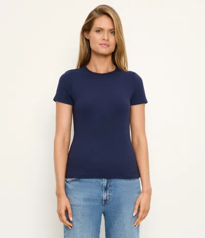 Michael Stars Haley Crewneck Tee In Blue