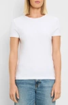 Michael Stars Haley Fine Binded Cotton T-shirt In White