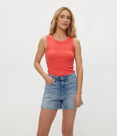 Michael Stars Halley Ribbed Tank With Ruching