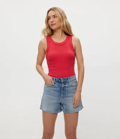 Michael Stars Halley Ribbed Tank With Ruching