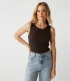 Michael Stars Halley Ribbed Tank With Ruching In Berrywood