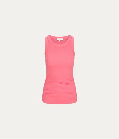 Michael Stars Halley Ribbed Tank With Ruching In Black