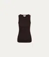 Michael Stars Halley Ribbed Tank With Ruching In Java