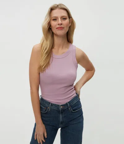Michael Stars Halley Ribbed Tank With Ruching In Sachet