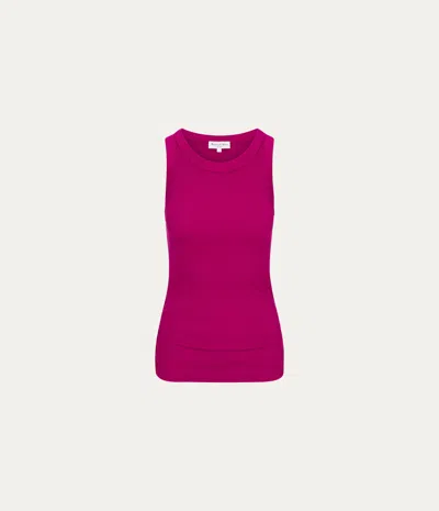 Michael Stars Halley Ribbed Tank With Ruching In White