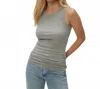 Michael Stars Halley Ruched Side Tank In Heather Grey In Gray