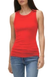 Michael Stars Halley Side Ruched Tank In Cardinal