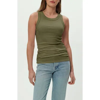 Michael Stars Halley Side Ruched Tank In Metallic