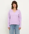 Michael Stars Halsey V-neck Pullover In Purple