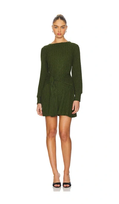 Michael Stars Halston Mini Dress In Dark Green