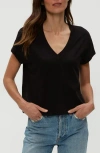 Michael Stars Harlan Cotton V-neck T-shirt In Black